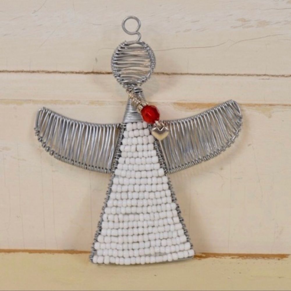 Hand Beaded Angel Ornament